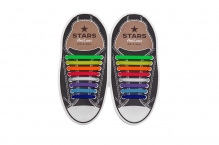 Косі, силіконові шнурки (АнтиШнурки) для кросівок і кедів, 16 шт. (Довжина: від 38мм до 68мм)