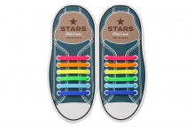 Прямі Силіконові АнтиШнурки для кросівок і кедів, 12шт. (Довжина: 56,5мм)