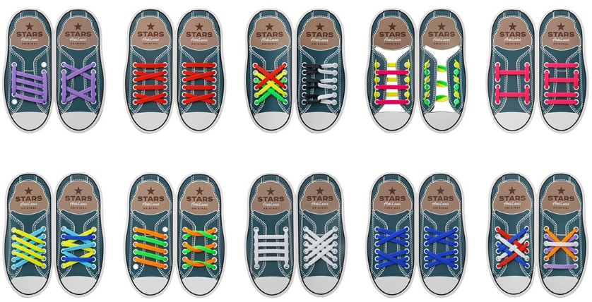 AntiLaces - силиконовые шнурки. Способы шнуровки.