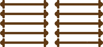 Коричневі АнтиШнурки 5+5 (10 шт. в комплекті) 40мм