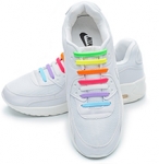 Косі, силіконові шнурки (АнтиШнурки) для кросівок і кедів, 16 шт. (Довжина: від 38мм до 68мм)